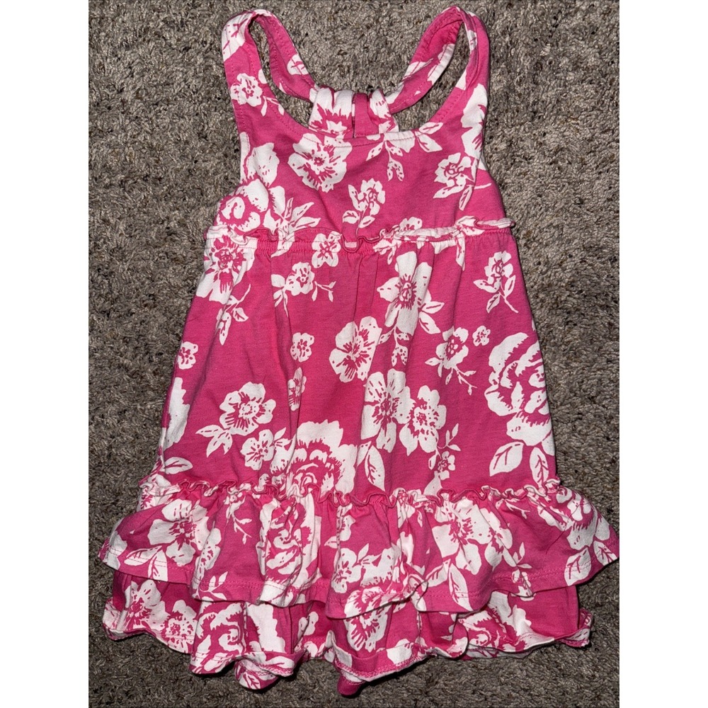 Chaps Size 2T Girls 100% Cotton Pink‎ Floral Dress